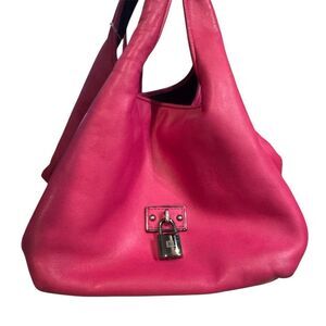LOEWE Melon Pink Nappa Lambskin Leather Soft Hobo Bag Calle Tote Handbag Small